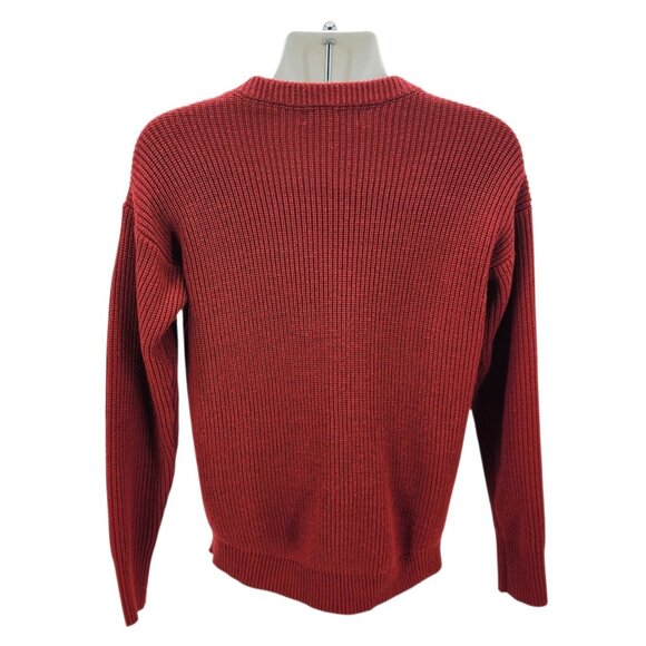 Be A Good Person Mens Small Sweater Spell Out Red White Knit Crewneck - Picture 4 of 7
